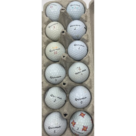 Used TaylorMade Golf Balls Set Of 12 105d - Picture 1 of 3